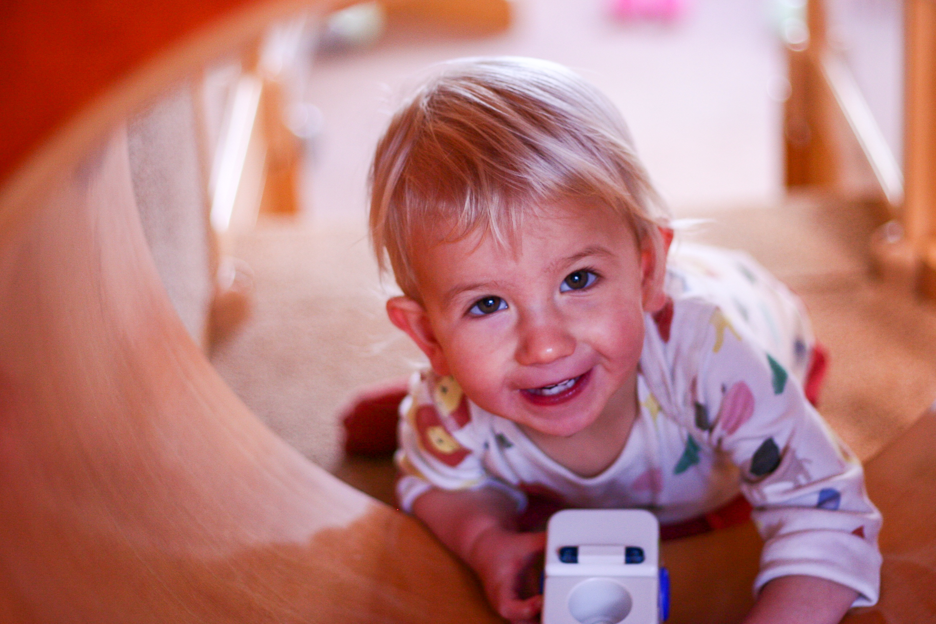 Baby in Baby Gym Tunnel